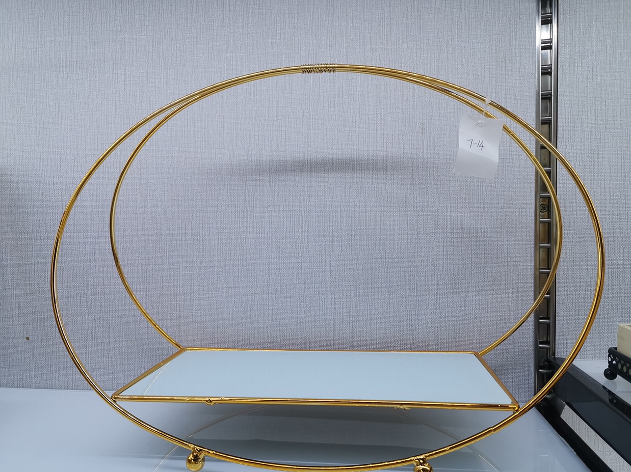 Oval white glass bottom dessert table rack large thumbnail