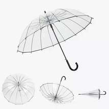 彩色 透明雨伞男女创意长柄直柄自动伞广告伞定做印字LOGO印刷