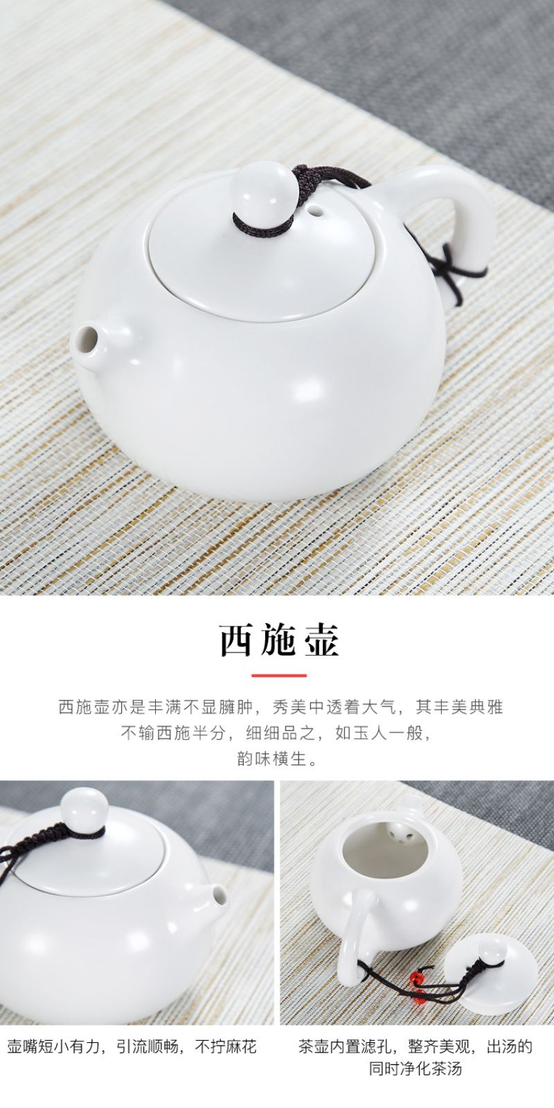Kun Kun Ceramic Casual Gift - A pot of Four Cups Travel Tea Set, Quick Guest Cup, Drawer-style Eco-friendly Box, Gift Tea Set 111 pic 2