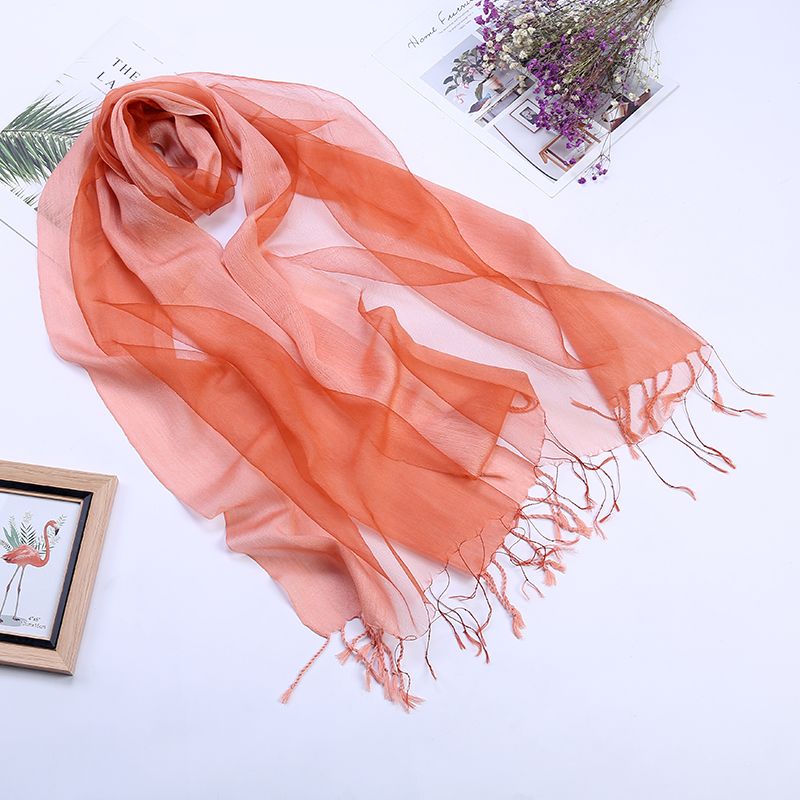 2020 new fashion decoration long tassel scarves women spring and summer sunscreen silk scarves air conditioning shawls wholesale thumbnail