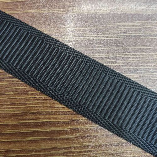 Factory direct sales of 2.5cm imitation nylon black horizontal and twill lockstitch webbing for luggage and clothing accessories