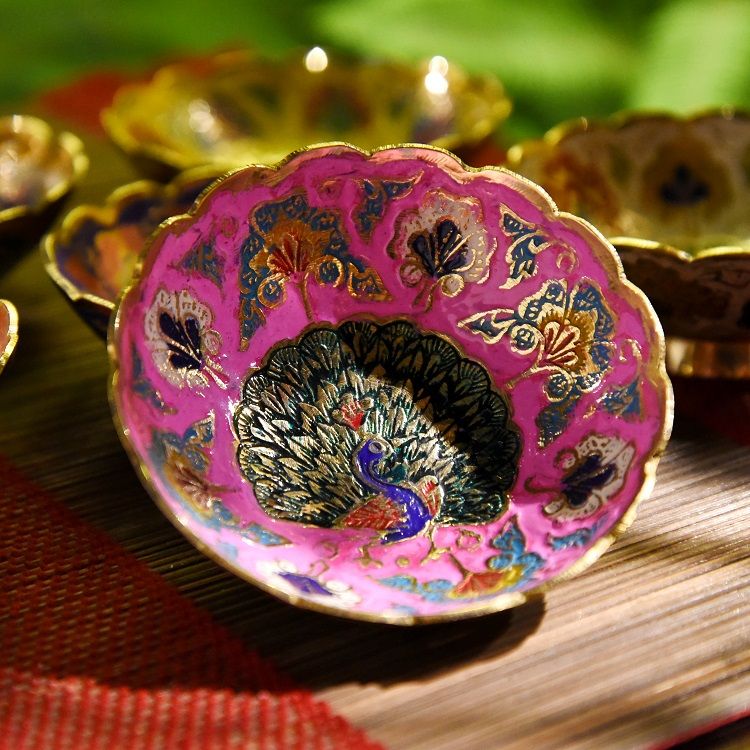 手工铜碟B款印度进口果盘家居装饰品现代餐桌茶几摆件细节图