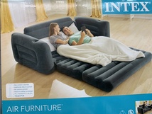 INTEX66552豪华双人懒人充气沙发 植绒沙发 折叠沙发床 躺椅