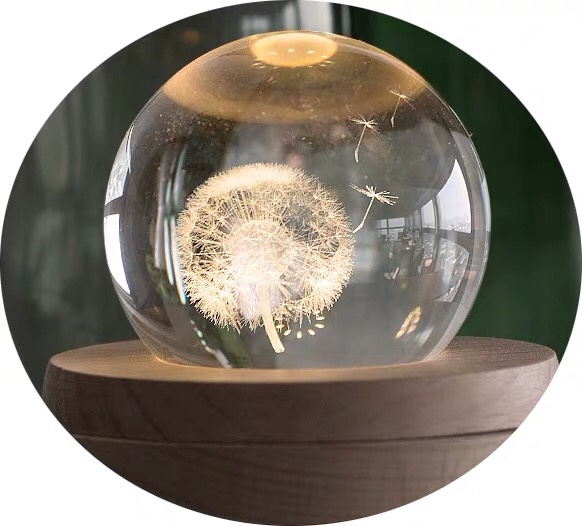 Crystal ball dandelion carving thumbnail