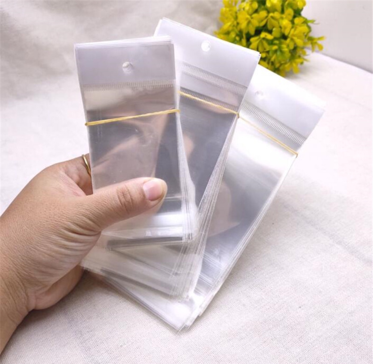 6x11cm single layer 3.5 silk jewelry packaging bags OPP bags 100 thumbnail