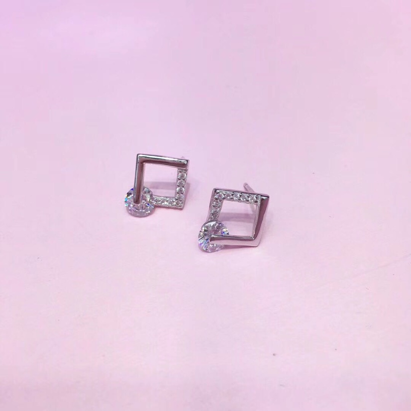 All-body 925 silver grand square ear studs