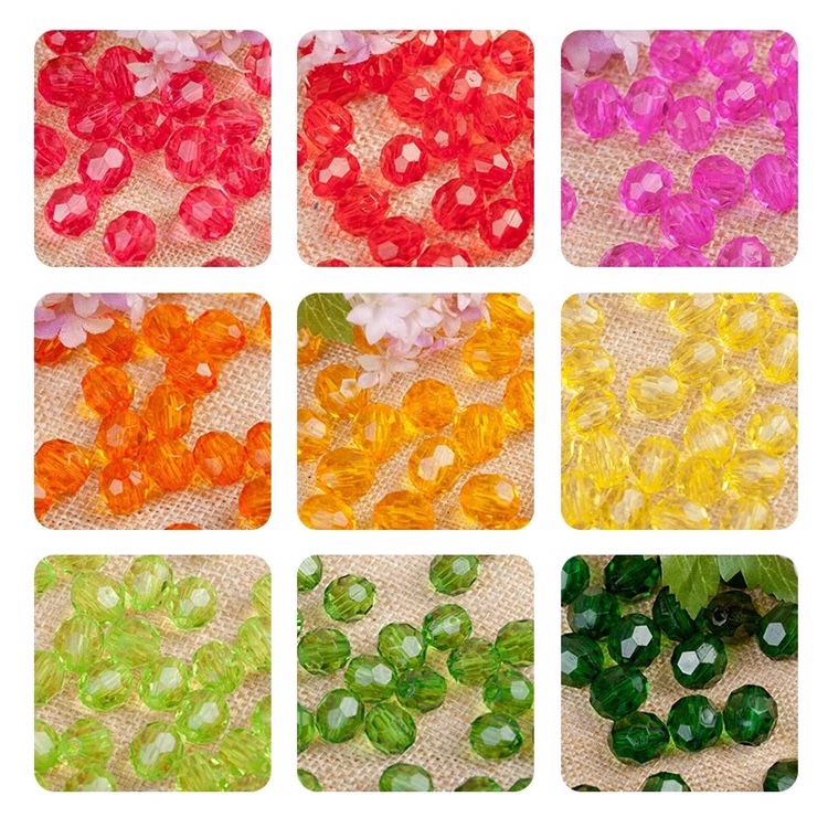 8mm串珠透明角珠32切面亚克力散珠子diy手工饰品工艺品摆件配料产品图