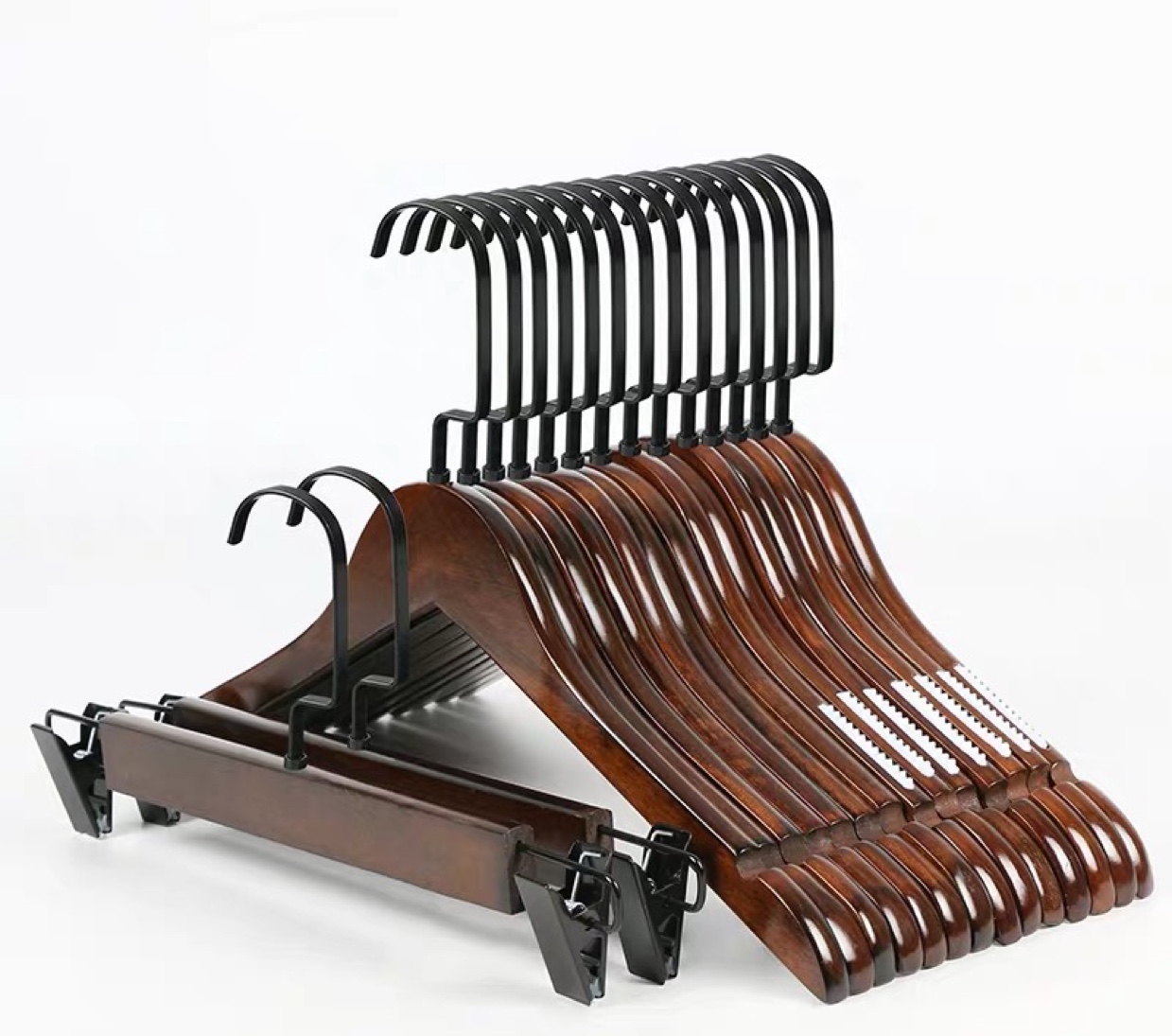 复古1.2cm带齿条衣架！服装店首选款产品图