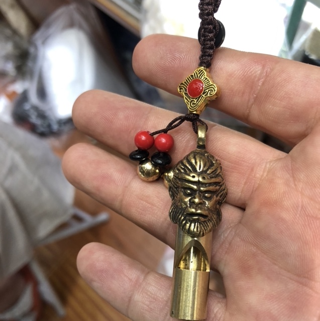 纯铜黄铜哨子钥匙扣装饰挂件