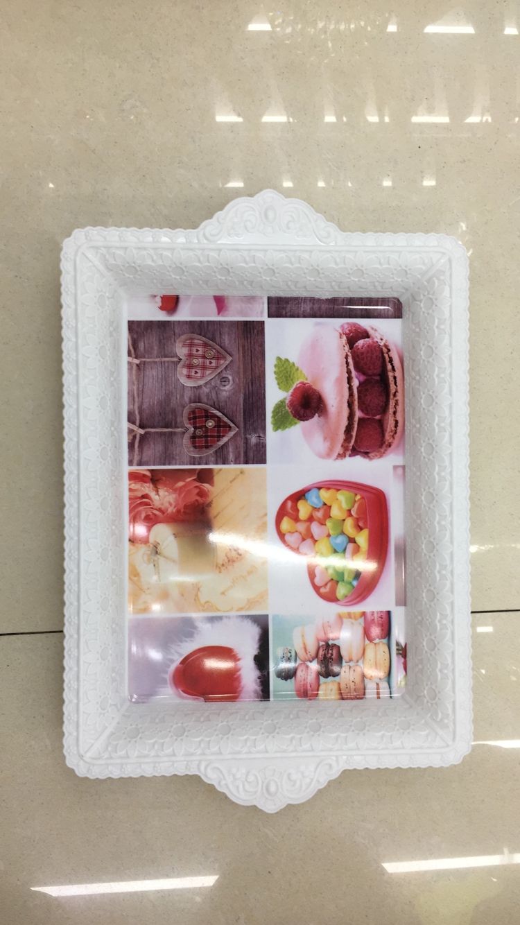 白色塑料托盘长方形咖啡盘家用客厅商用托盘果盘48*32CM
