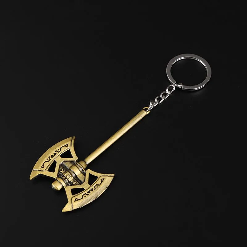 New best-selling film and television peripheral double-headed axe zinc alloy keychain, Marvel Avengers keychain pendant detail image 6