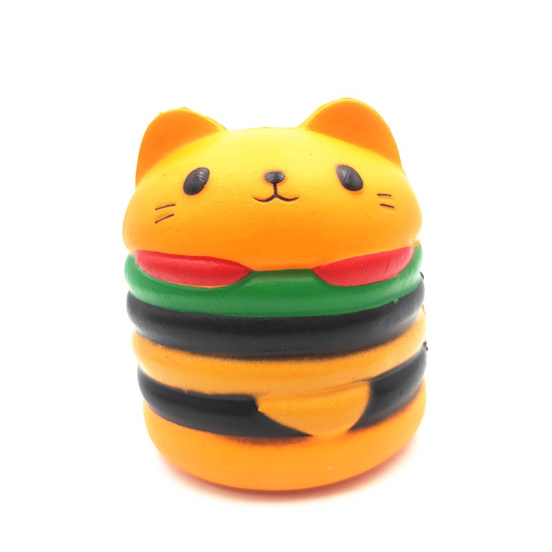 Slow Rebound Cat Head Burger Stress Relief Toy Application Scenario