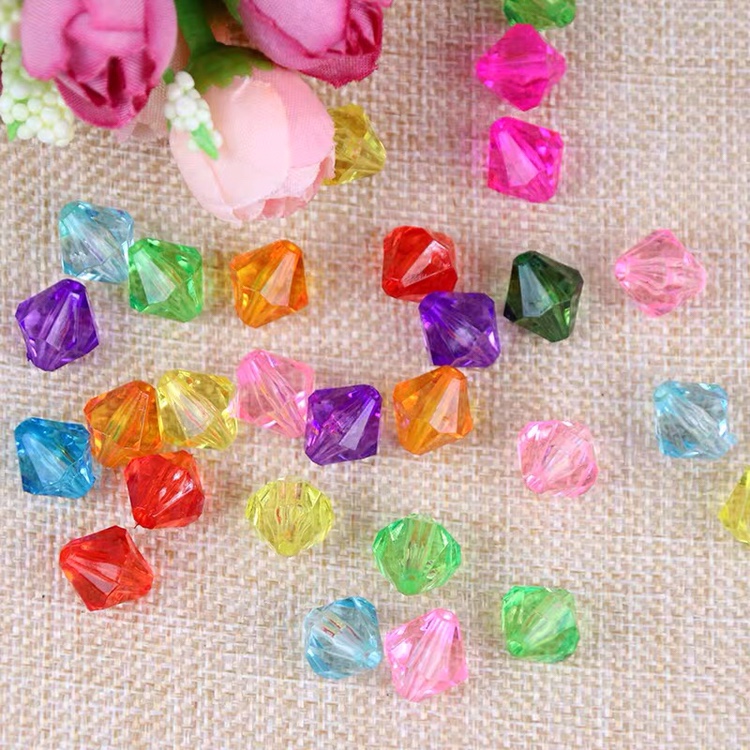 10mm imitation crystal beads, transparent rhombic pointed beads, acrylic loose beads, diy handcrafted bead curtain partition door curtain bracelet details Picture