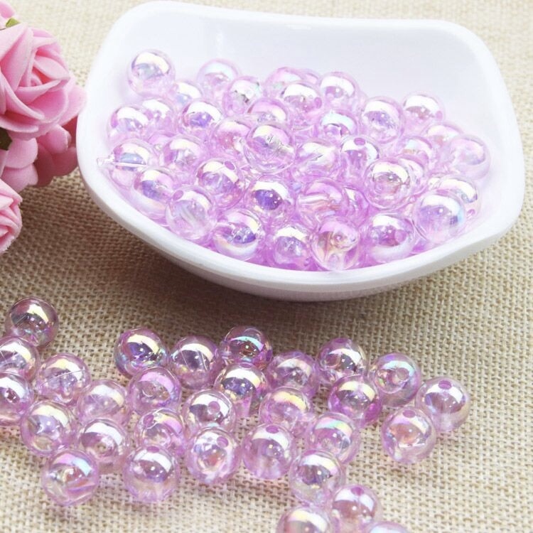8mm transparent colored round beads, acrylic colored beads, diy accessories, bracelets, necklaces, jewelry, loose beads Application Scenario