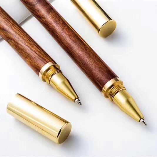 红木水笔手工檀木黄铜签字笔木质天然实木写字笔油笔商务水性笔详情图5