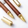 红木水笔手工檀木黄铜签字笔木质天然实木写字笔油笔商务水性笔白底实物图