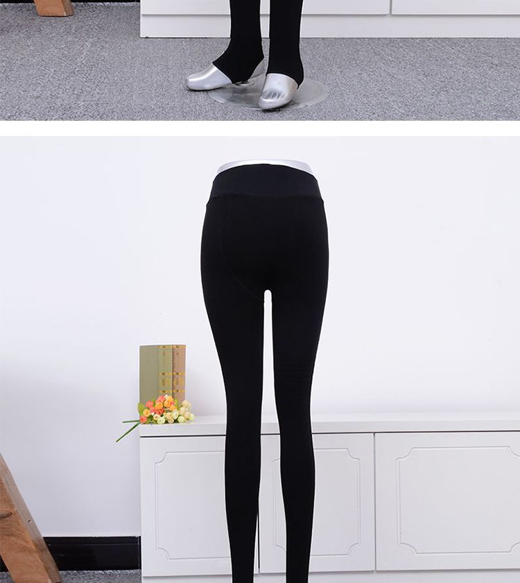 厂家直销 冬季分层加绒加厚打底裤 双面档锦纶踩脚弹力保暖裤批发详情图8