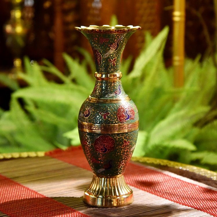 Hand-painted copper vase, Model C, decorative vessel, vase ornament, flower arrangement, imported all-copper Item Picture