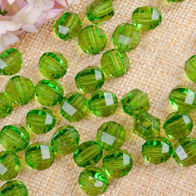 10mm imitation crystal 24-sided transparent square bead acrylic diy handcrafted bead curtain, door curtain bracelet, scattered beads, bead stringing Item Picture