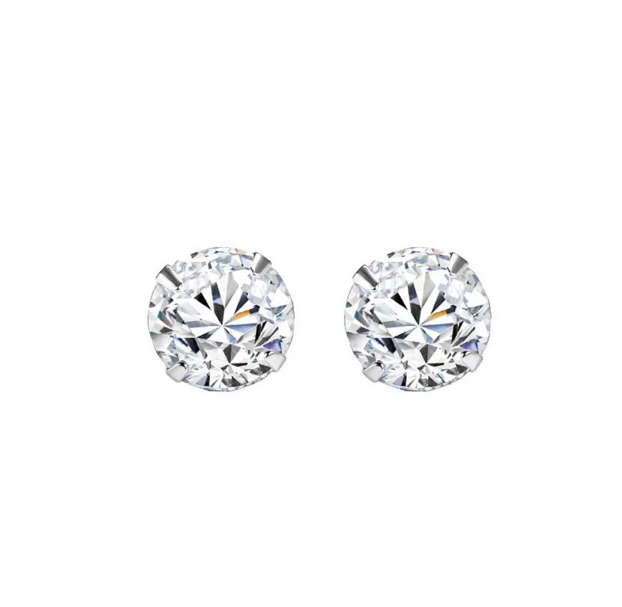 Zircon earrings titanium zircon earrings fashion style and personality Zircon earrings four, six round earrings thumbnail