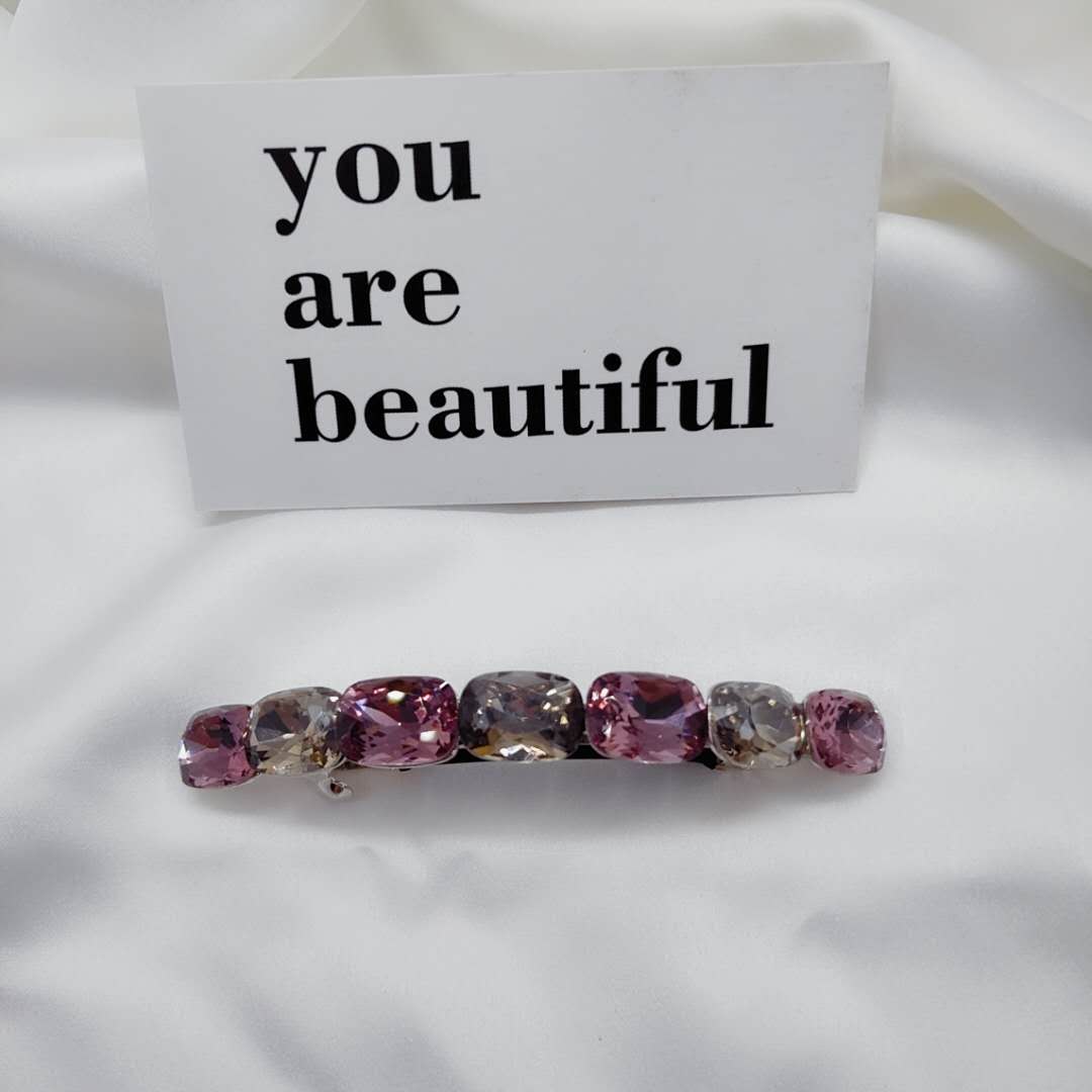 Hairpin, female headwear, adult rhinestone, top clip at the back of the head, ponytail clip, horizontal clip, mother's straight clip, elegant clip