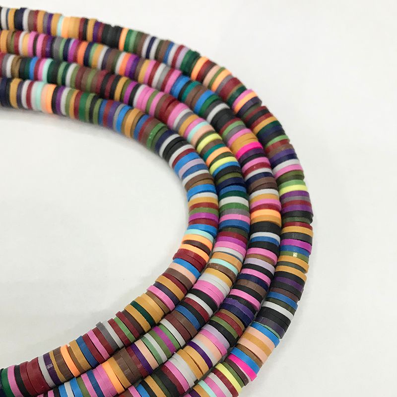 3*1mm dark seven-color soft ceramic piece jewelry accessories, spacer necklace, bracelet accessories, beads, 45cm in length details Picture