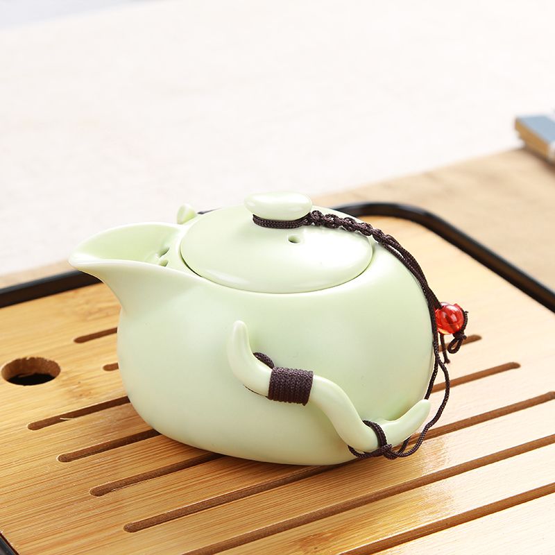 Kun Kun Ceramics Factory Direct Sales of Ding Kiln Travel Kung Fu Tea sets, travel set, one pot, four cups, portable bag with tea canister, customized logo 115 pic 7