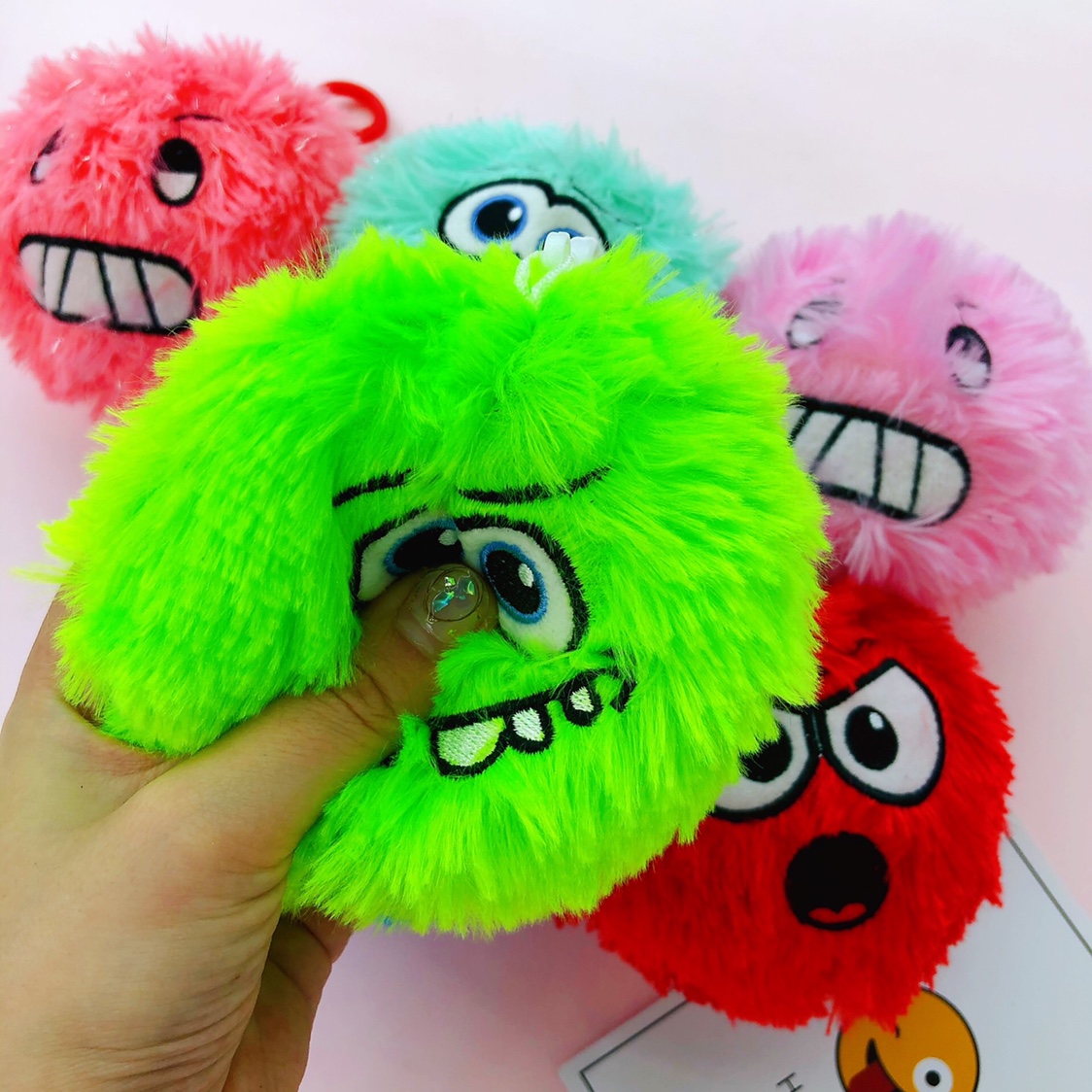 Slow Rebound Plush Emoticon Stress Relief Ball Specification drawing