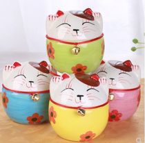 Ceramic small car decoration rocking cat piggy bank Wedding couples opening money gift coin piggy bank