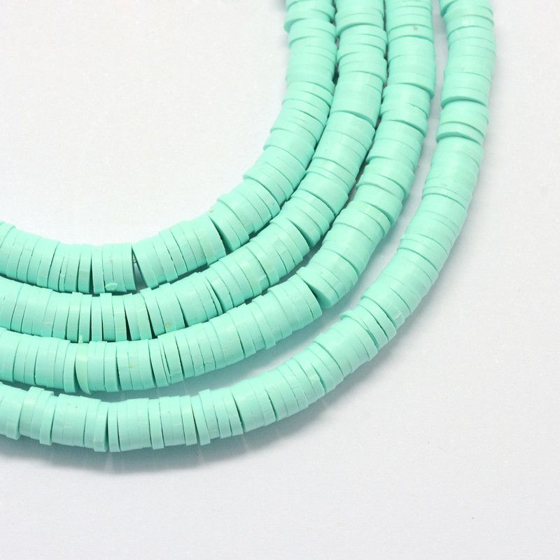 6*1mm mint green soft ceramic piece jewelry accessory spacer necklace bracelet accessory beads, 45cm in length