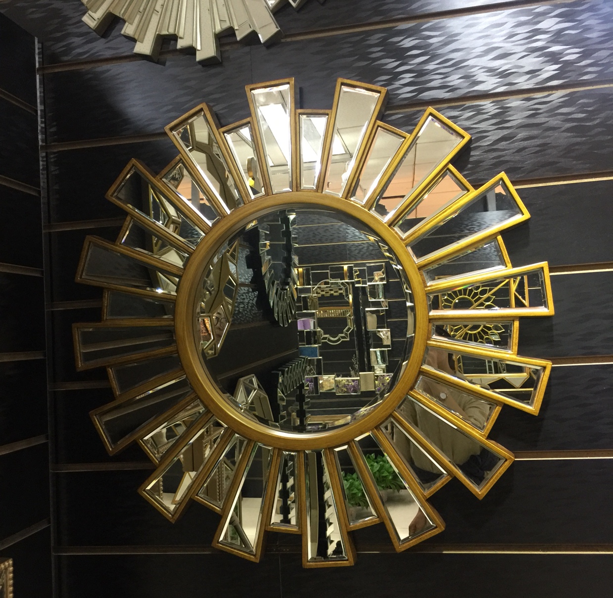 轻奢简约时尚威尼斯浴室拼镜大挂镜