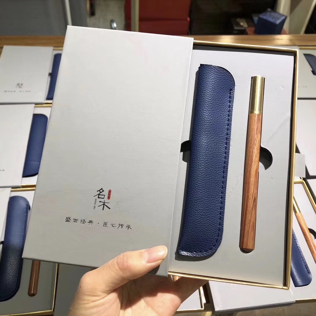 红木水笔手工檀木黄铜签字笔木质天然实木写字笔油笔商务水性笔细节图