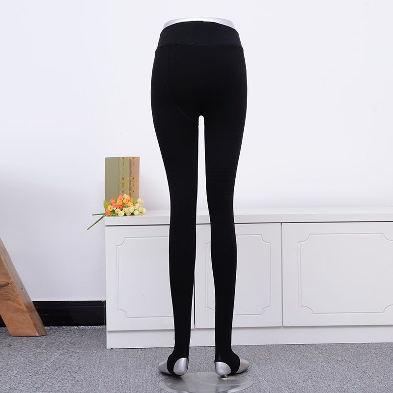 厂家直销 冬季分层加绒加厚打底裤 双面档锦纶踩脚弹力保暖裤批发产品图