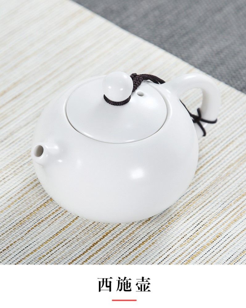 Kun Kun Ceramics Factory Direct Sales of Ding Kiln Travel Kung Fu Tea sets, travel set, one pot, four cups, portable bag with tea canister, customized logo 115 pic 5