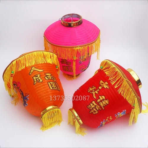 Silk fabric Mid-Autumn Festival court lanterns with flower and bird patterns, Chang 'e filming props, colorful decorations, festival waterproof Item Picture