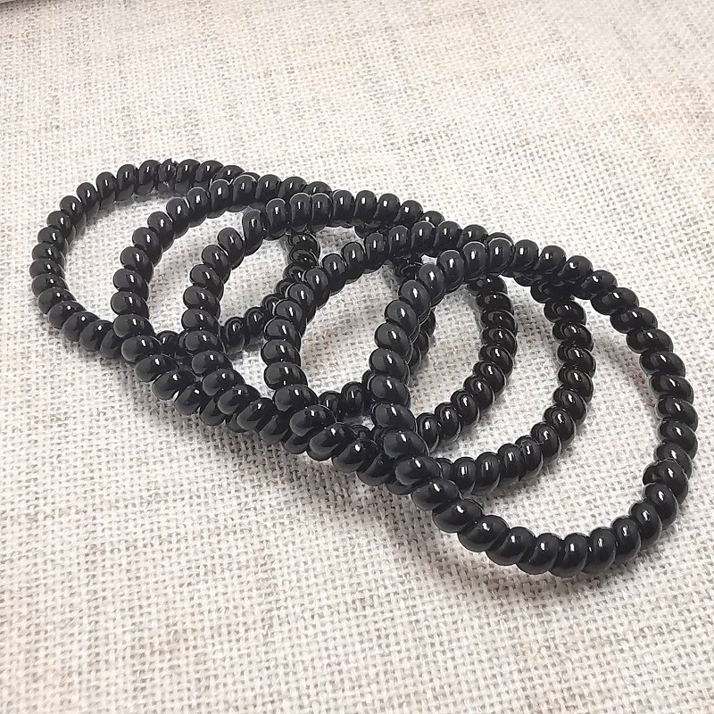 Black thin band telephone wire loop thumbnail