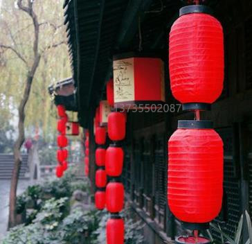 8-inch winter melon lantern, long, red silk cloth, Chinese-style waterproof advertising, printed and folded steel wire, hotel outdoor decoration undefined