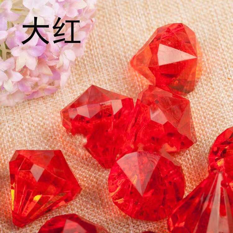 17*23mm faux crystal beaded small diamond pendant, acrylic transparent pearl perforated door curtain beads, clinker hanging beads Item Picture