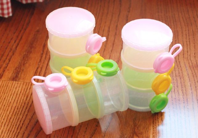 宝宝抽屉式奶粉盒便携式PP三层奶粉盒婴幼儿奶粉格