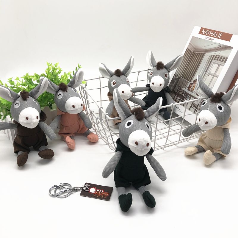 Selling Pipi donkey plush toy keychain small donkey children's school bag pendant boutique doll doll machine