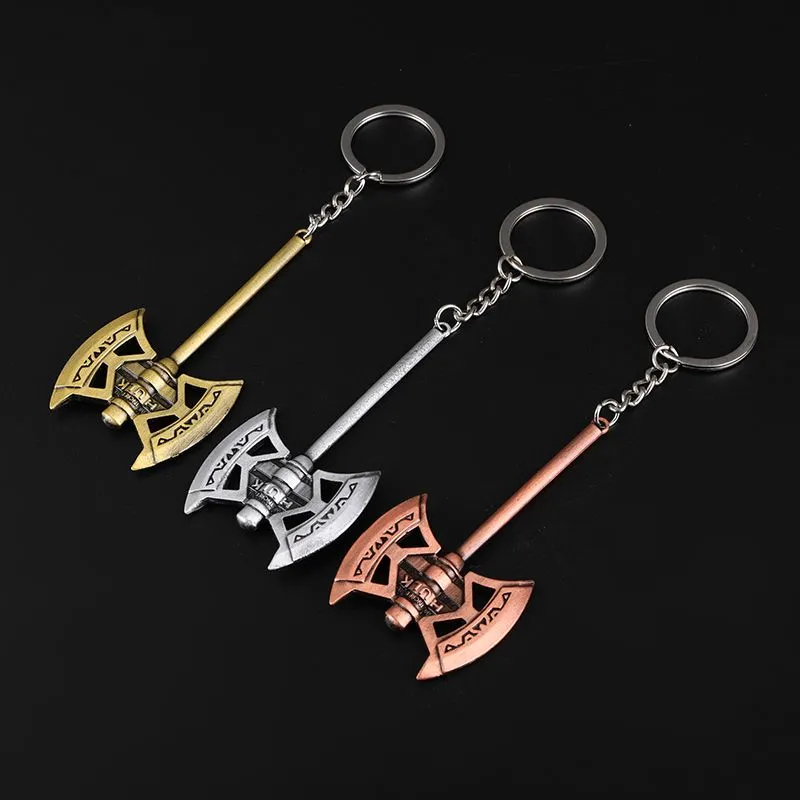 New best-selling film and television peripheral double-headed axe zinc alloy keychain, Marvel Avengers keychain pendant detail image 4