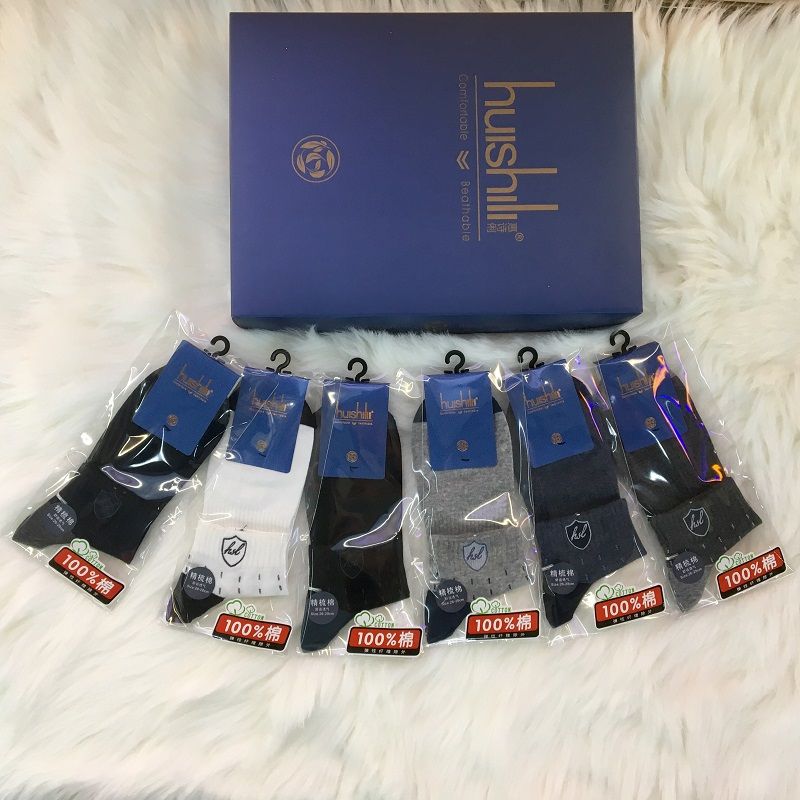 100% cotton men's low-rise sports socks, basketball socks, individual packaging, box-packed men's socks, factory direct sales, pure cotton men's socks detail image 5