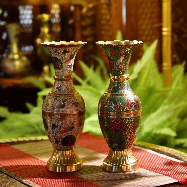 Hand-painted copper vase, Model C, decorative vessel, vase ornament, flower arrangement, imported all-copper Specification image
