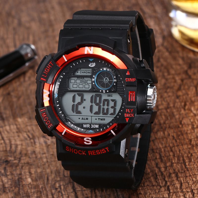Amazon Black band electroplated box set wristwatches for men and women, casual sports mountaineering watches, student electronic watches undefined