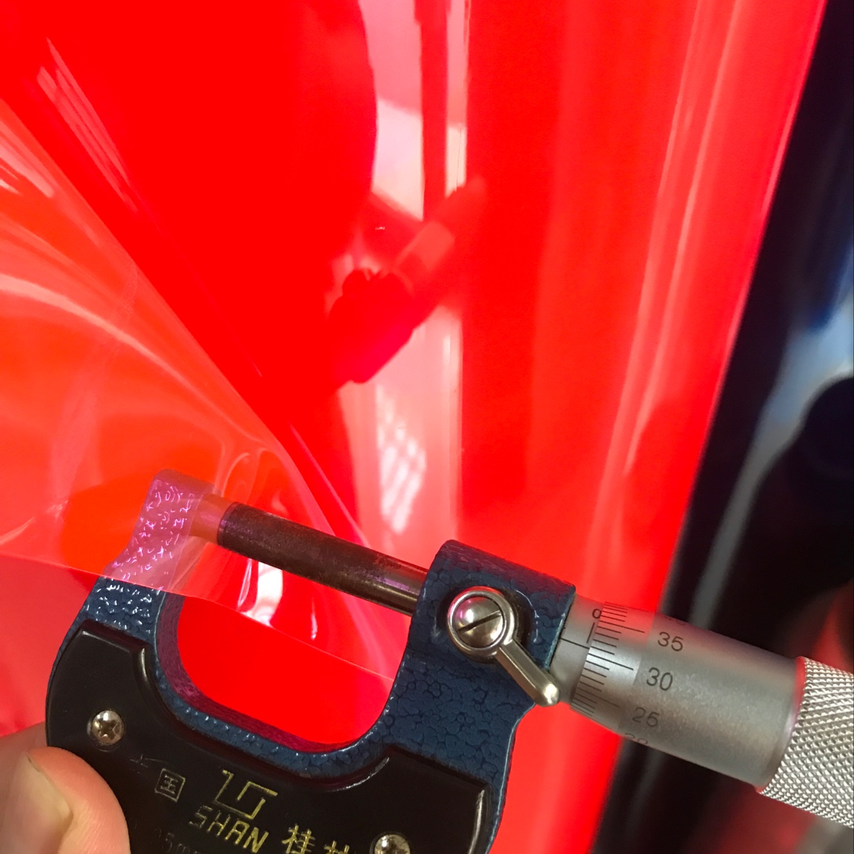 PVC超透彩色荧光膜 0.30*1220 荧光粉红 5.28元/米 7色套详情图6