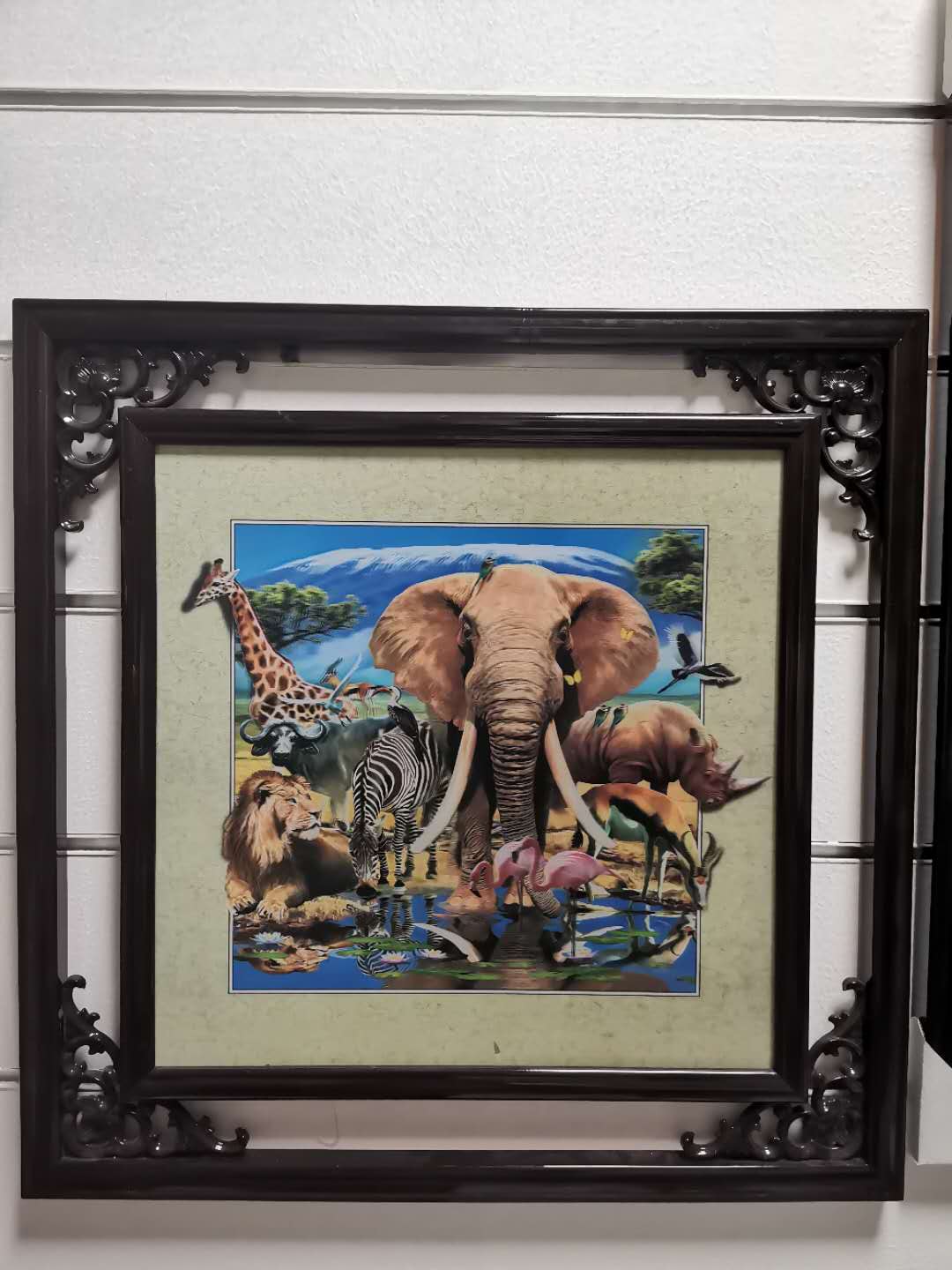 厂家直销高清裸眼5D立体画 中式家装角花框40X40