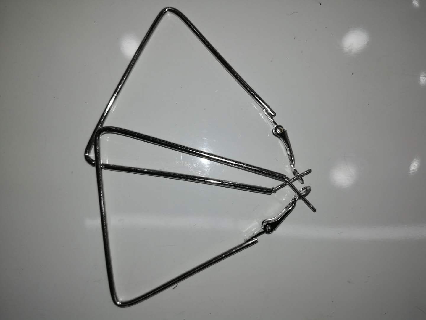 Aperture shaped triangle earrings thumbnail