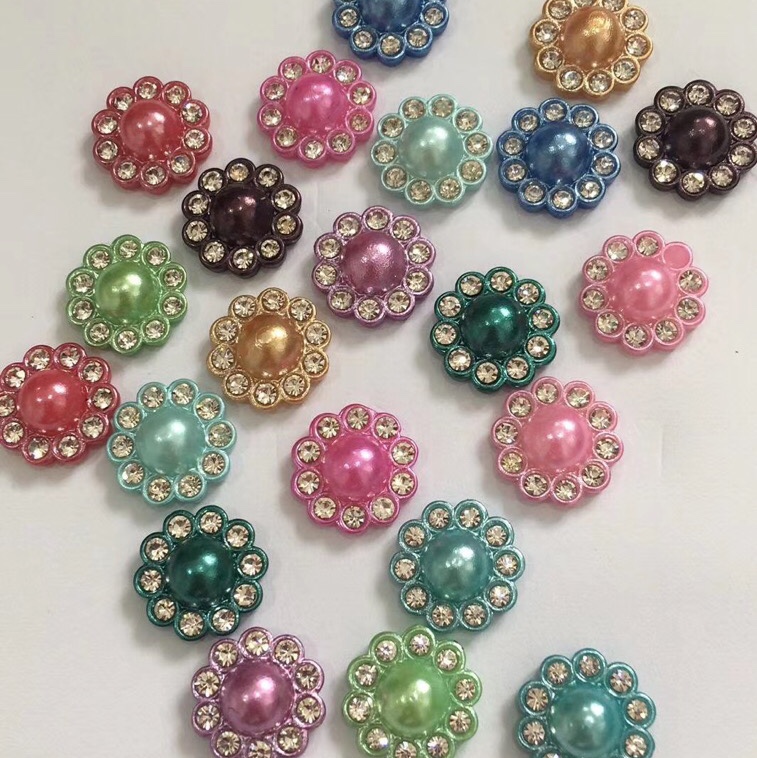 14mm sunflower plum drill ABS plastic drill automatic drill to drill double flower point drill clothing shoes accessories DIY drill plastic machine nail suitable for lace fascinator nail cloth art thumbnail