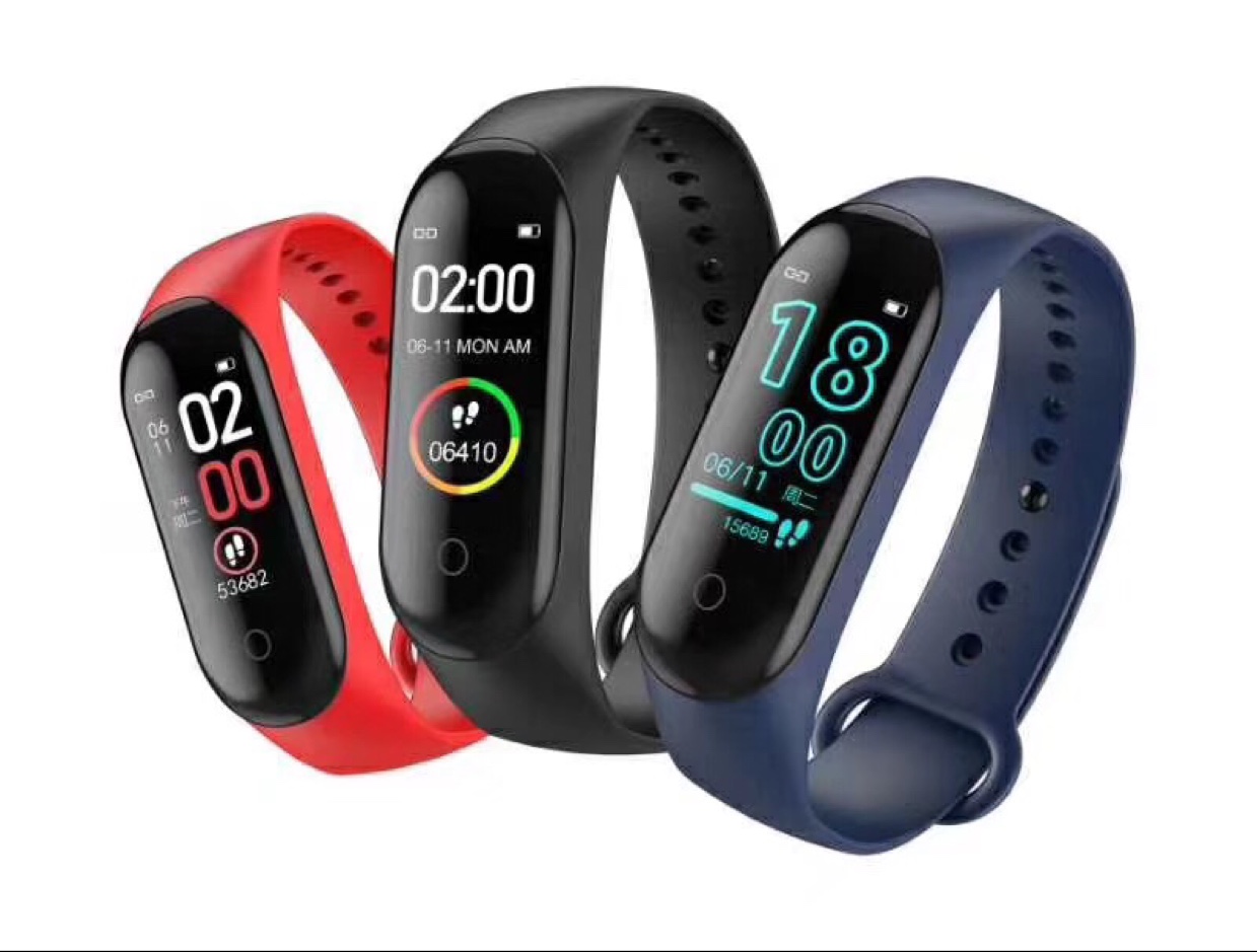 M4智能手环白底实物图