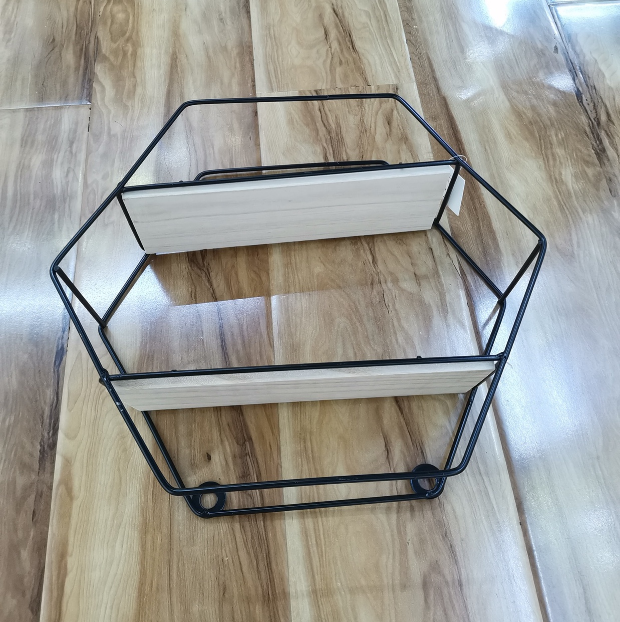 六边形墙挂置物架 两层